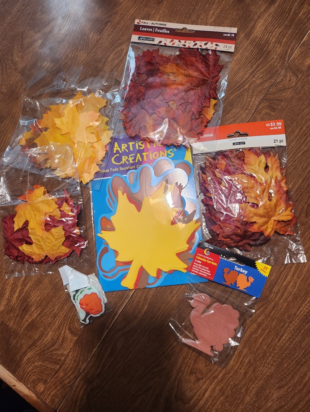 Fall Leaf Decorations - Red, Yellow, Orange